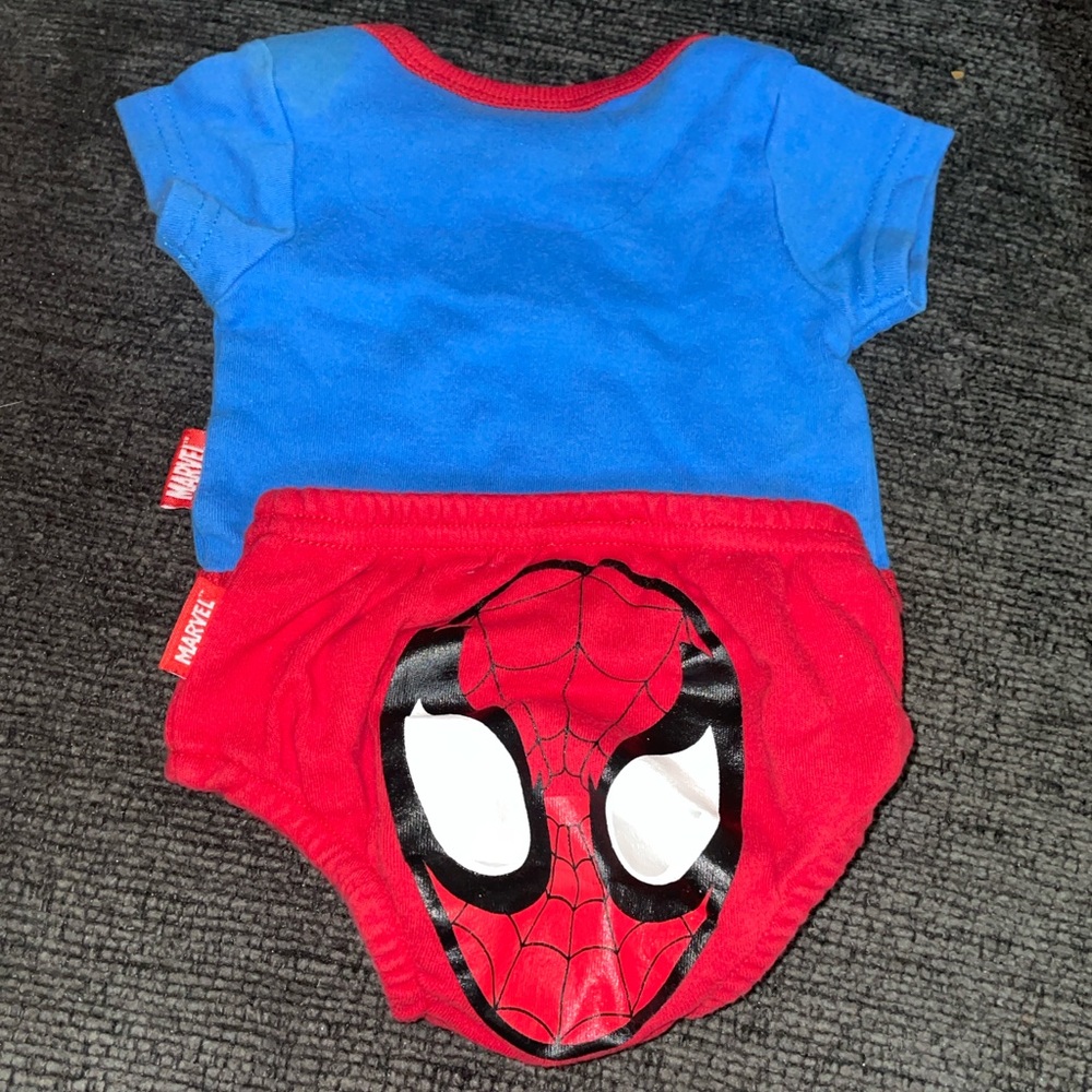 Vintage 2005 Spiderman 2 Piece Baby Size Preemie-embroider Spiderman Logo